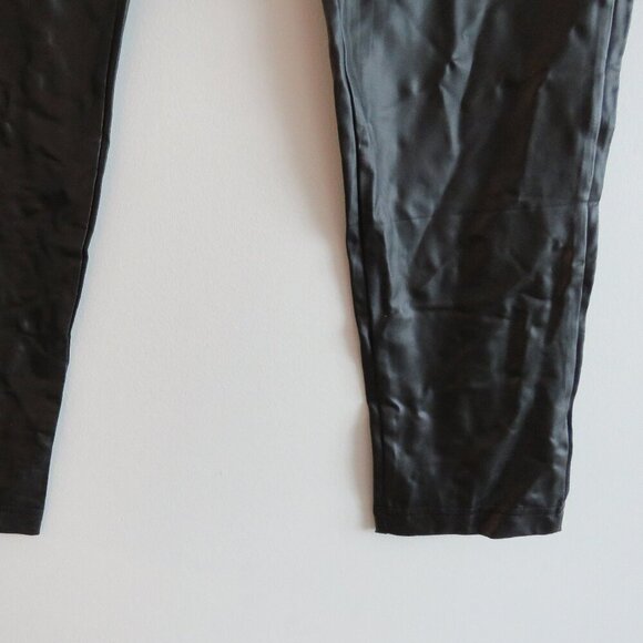 MODCLOTH Keen on Sheen Faux Vegan Leather Leggings in Black Goth - Size L NWT - Picture 7 of 14